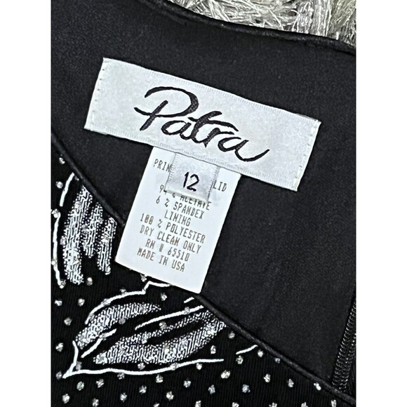 Patra Overlays Black Silver Printed & Solid Slinky Maxi Dress Size 12 - Picture 8 of 12